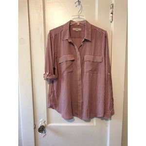 Loft utility striped blouse